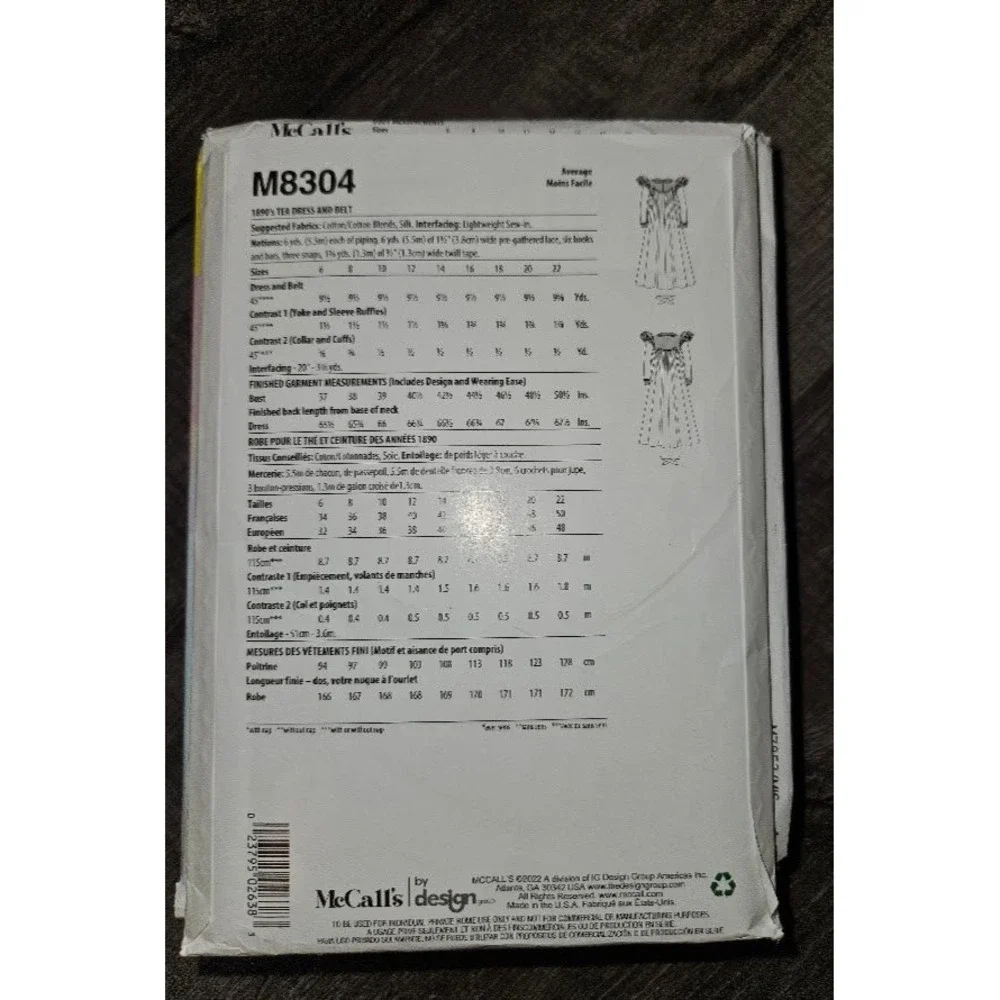 McCalls mccall m8304